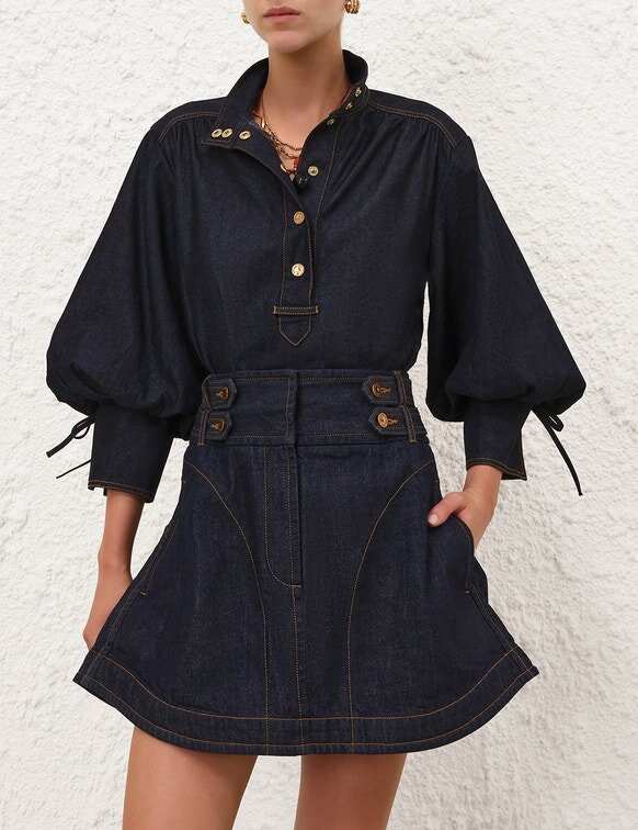 Denim Billow Shirt Night Sky Online Denim Billow Shirt Night Sky Online