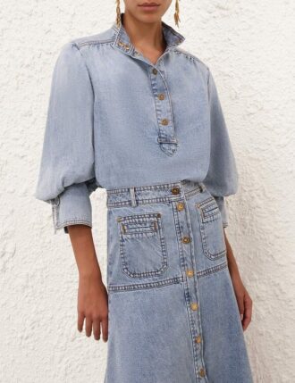 Denim Blouse Sea Foam Online