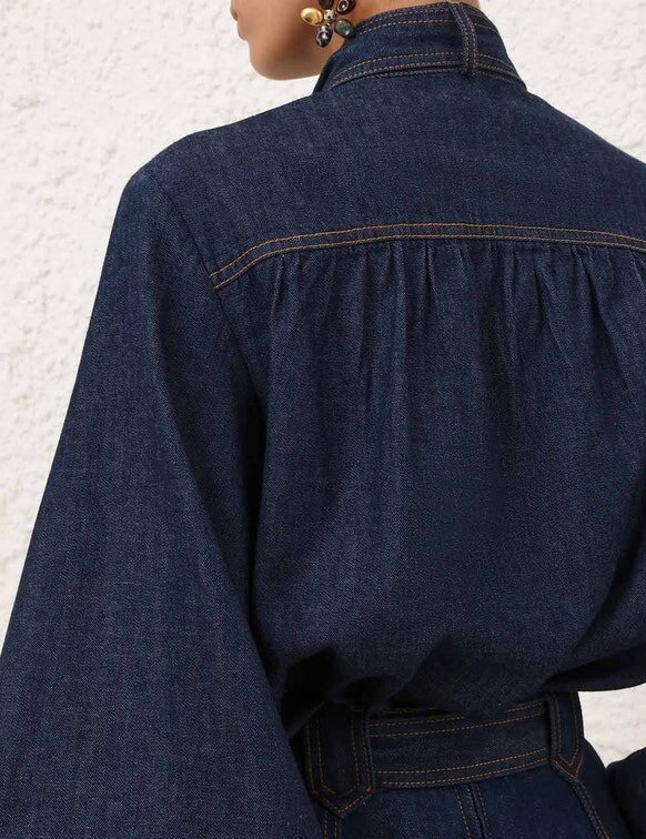 Denim Cargo Blouse Harbour Blue Online Denim Cargo Blouse Harbour Blue Online