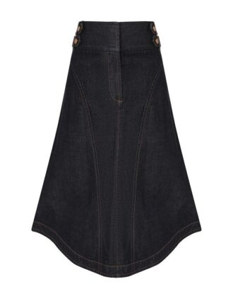 Denim Cargo Midi Skirt Night Sky Online