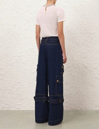 Denim Cargo Mini Skirt Harbour Blue Online