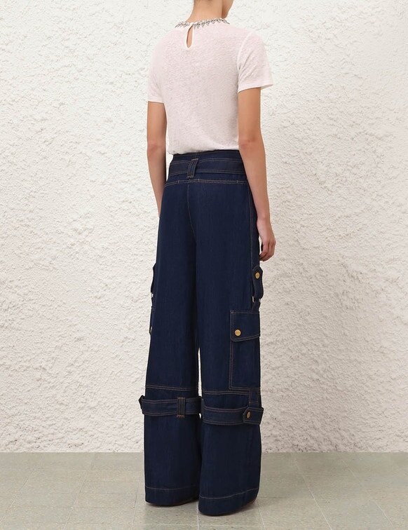 Denim Cargo Mini Skirt Harbour Blue Online Denim Cargo Mini Skirt Harbour Blue Online