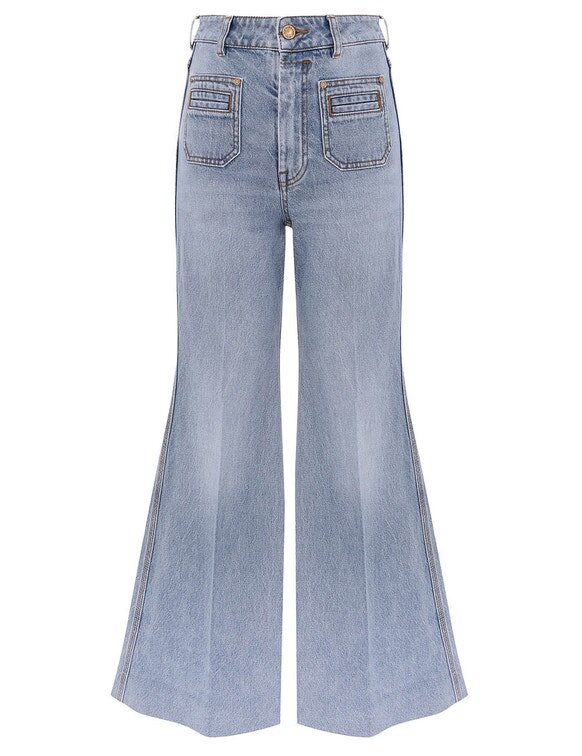 Denim Flare Jean Sea Foam Online Denim Flare Jean Sea Foam Online