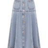 Denim Midi Skirt Sea Foam Online Denim Midi Skirt Sea Foam Online