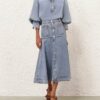 Denim Midi Skirt Sea Foam Online Denim Midi Skirt Sea Foam Online