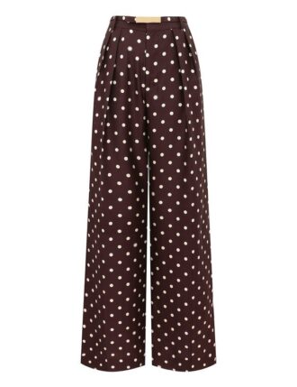 Dot Straight Pant Chocolate Dot Online