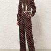 Dot Straight Pant Chocolate Dot Online