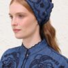 Embroidered Headscarf Railway Blue Online