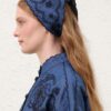 Embroidered Headscarf Railway Blue Online