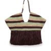 Goldentime Large Fringe Tote Burgundy Stripe Online