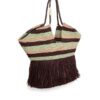 Goldentime Large Fringe Tote Burgundy Stripe Online