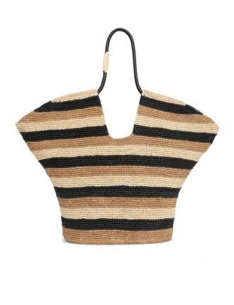Goldentime Large Tote Black Stripes Online