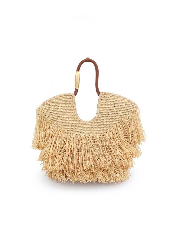 Goldentime Small Fringe Tote Natural Online Goldentime Small Fringe Tote Natural Online