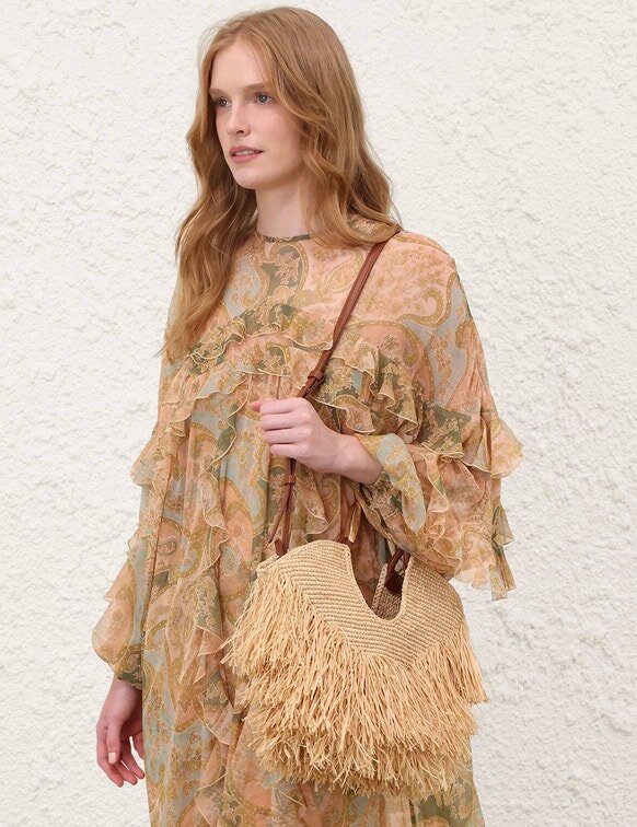 Goldentime Small Fringe Tote Natural Online Goldentime Small Fringe Tote Natural Online