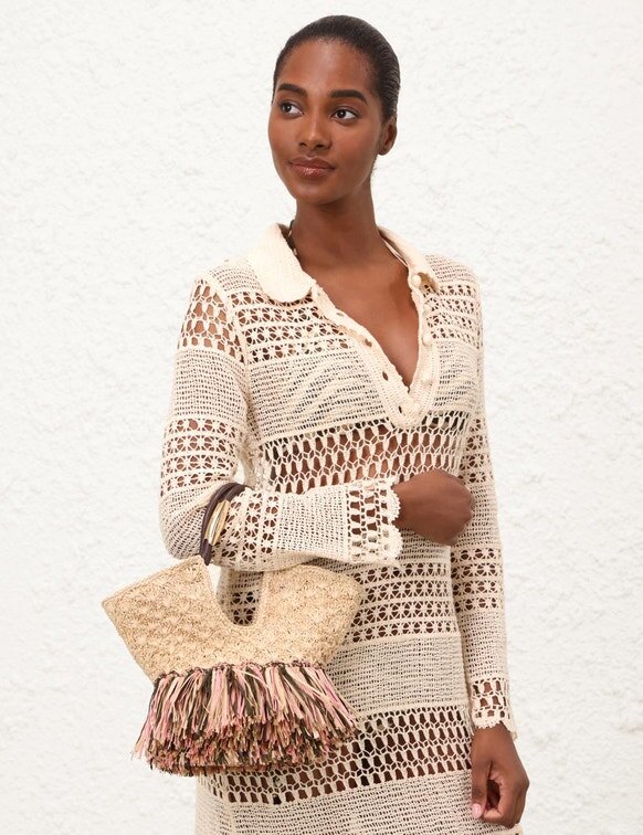 Goldentime Small Fringe Tote Natural Online Goldentime Small Fringe Tote Natural Online