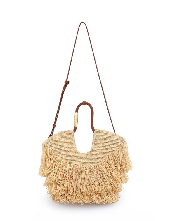 Goldentime Small Fringe Tote Natural Online Goldentime Small Fringe Tote Natural Online