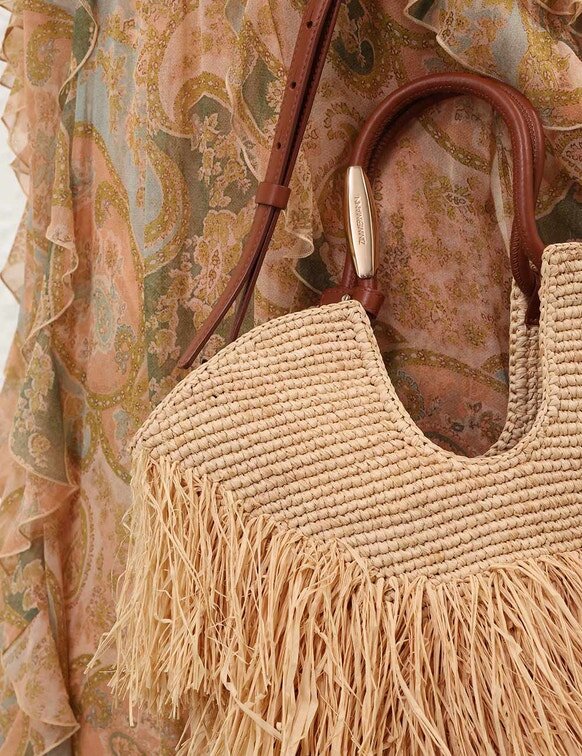 Goldentime Small Fringe Tote Natural Online Goldentime Small Fringe Tote Natural Online
