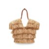 Goldentime Small Fringe Tote Tan Fringe Stripe Online
