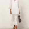 Indra Embroidered Maxi Dress Ivory Online