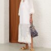 Indra Embroidered Maxi Dress Ivory Online