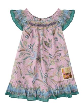 Indra Kids Flutter Dress Lilac Scarf Floral Online