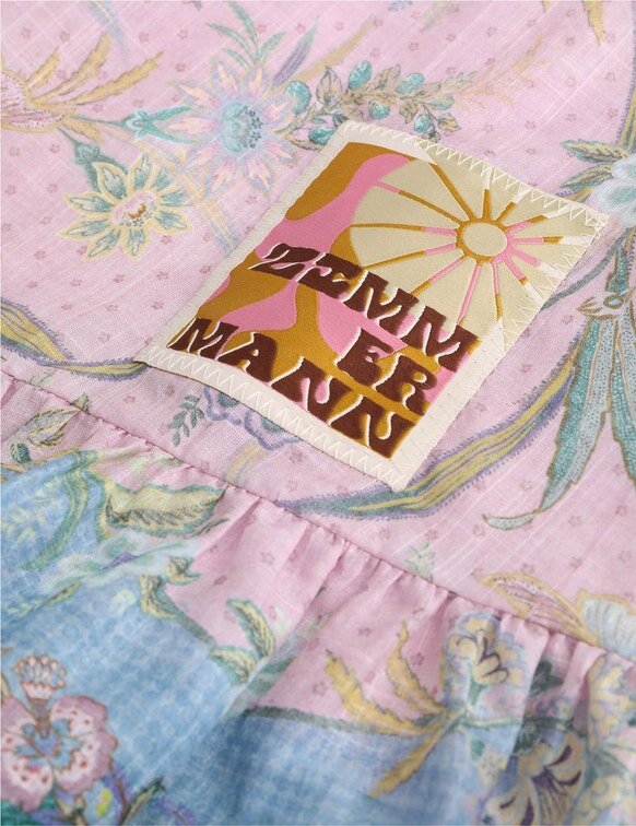 Indra Kids Flutter Dress Lilac Scarf Floral Online Indra Kids Flutter Dress Lilac Scarf Floral Online