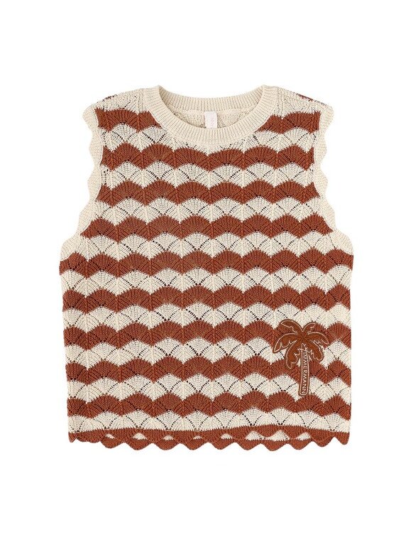 Indra Kids Knit Top Tan/Ecru Online Indra Kids Knit Top Tan/Ecru Online