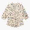 Indra Kids Quilted Jacket Cream Scarf Floral Online Indra Kids Quilted Jacket Cream Scarf Floral Online