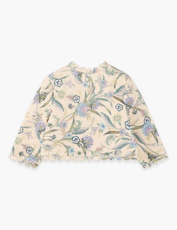 Indra Kids Quilted Jacket Cream Scarf Floral Online Indra Kids Quilted Jacket Cream Scarf Floral Online