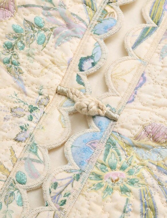 Indra Kids Quilted Jacket Cream Scarf Floral Online Indra Kids Quilted Jacket Cream Scarf Floral Online