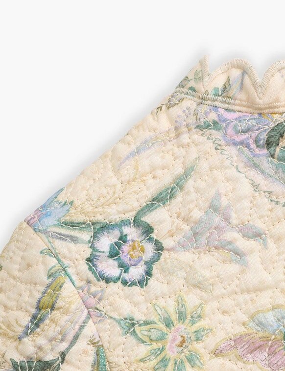 Indra Kids Quilted Jacket Cream Scarf Floral Online Indra Kids Quilted Jacket Cream Scarf Floral Online