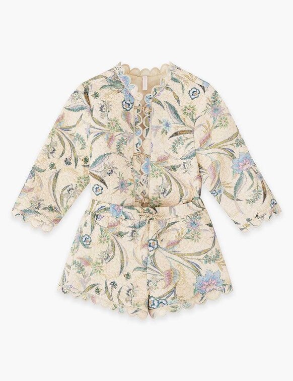 Indra Kids Quilted Short Cream Scarf Floral Online Indra Kids Quilted Short Cream Scarf Floral Online