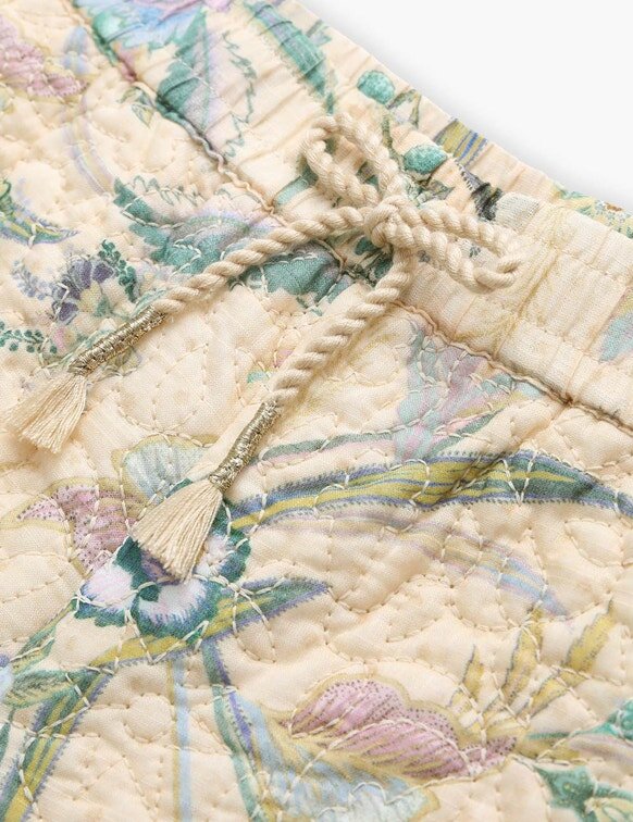 Indra Kids Quilted Short Cream Scarf Floral Online Indra Kids Quilted Short Cream Scarf Floral Online