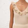 Indra Metallic Frill Top Cream Metallic Online
