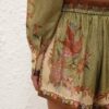 Indra Relaxed Short Khaki Scarf Floral Online Indra Relaxed Short Khaki Scarf Floral Online