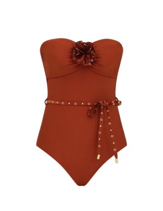 Indra Studded Flower 1Pc Tan Online