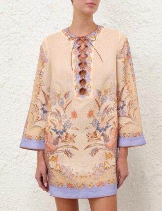 Indra Tunic Mini Dress Biscuit Scarf Floral Online