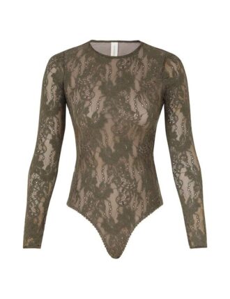 Lace Bodysuit Dark Olive Online