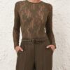 Lace Bodysuit Dark Olive Online