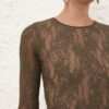 Lace Bodysuit Dark Olive Online