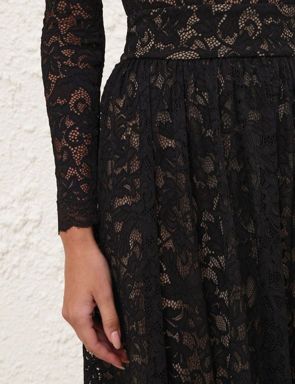 Lace Gathered Maxi Skirt Black Online Lace Gathered Maxi Skirt Black Online
