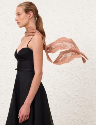 Lace Neck Scarf Peach Online