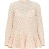 Lace Peplum Blouse Cream Online