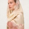 Lace Silk Stole Cream Online Lace Silk Stole Cream Online