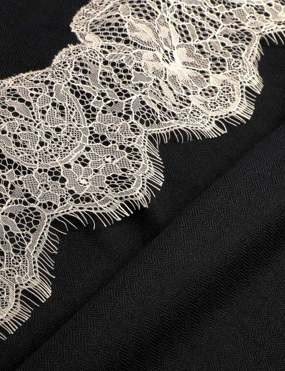 Lace Wool Stole Black Online Lace Wool Stole Black Online