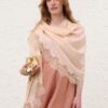 Lace Wool Stole Cream Online