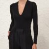 Long Sleeved Bodysuit Black Online
