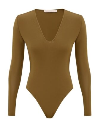 Long Sleeved Bodysuit Khaki Online