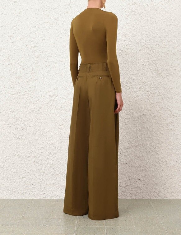 Long Sleeved Bodysuit Khaki Online Long Sleeved Bodysuit Khaki Online