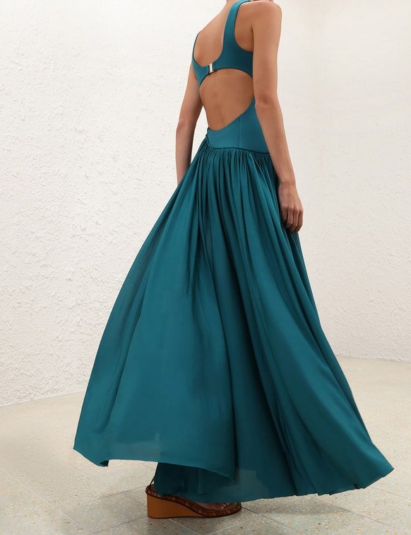 Luna Asymmetric Jersey Dress Teal Online Luna Asymmetric Jersey Dress Teal Online